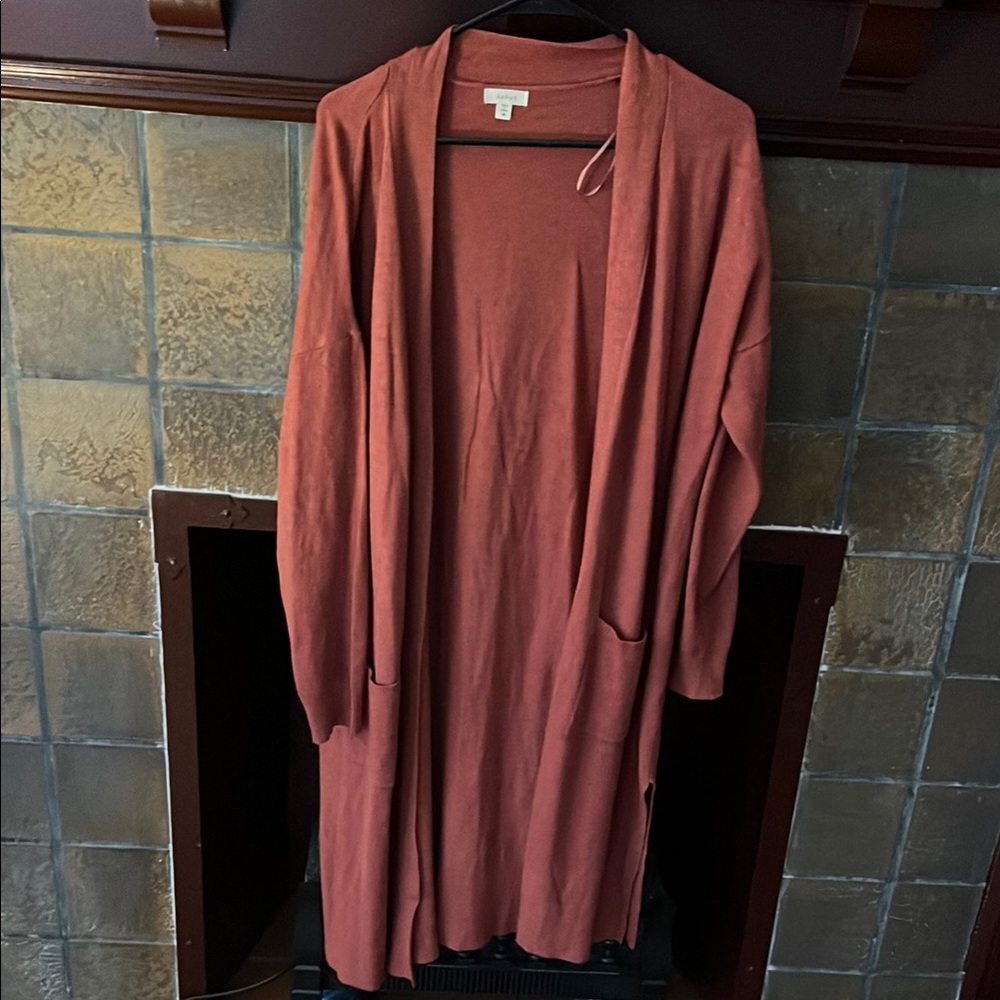 Rust Open Front Cardigan